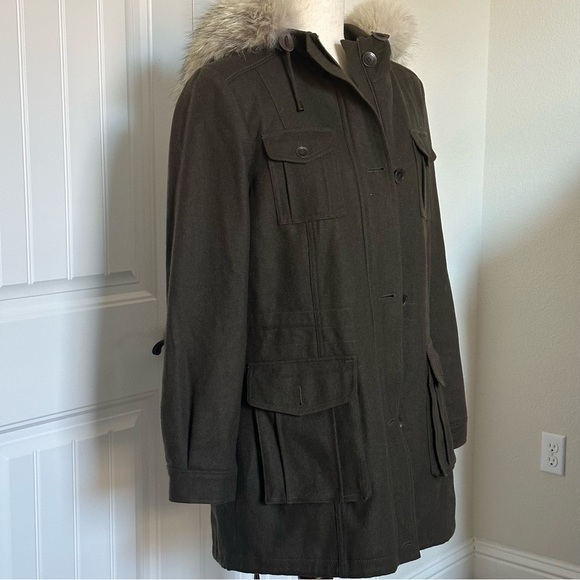 Real Fur Wool Blend 10 Duffle Coat 10 - Picture 13 of 13